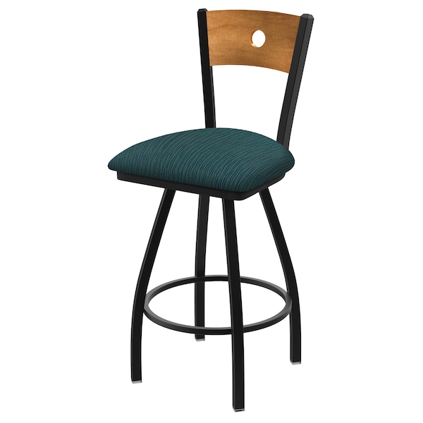 Holland Bar Stool Co 25" Swivel Counter Stool, Black Wrinkle, Med Back, Graph Tidal Seat X830 - main